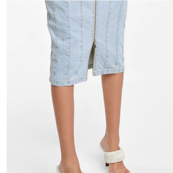 COPY - Rotate Birger Christensen Kayla Denim Midi Dress - Size 6 - Picture 3 of 10